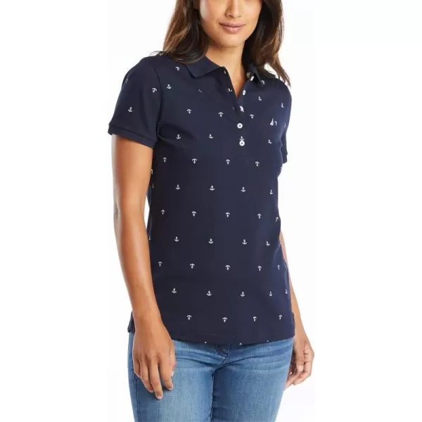 Nautica Womens Stretch Cotton Polo ShirtNavy