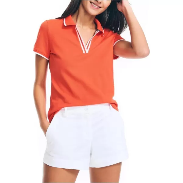 Nautica Womens Sustainably Crafted Ocean SplitNeck PoloTigerlily