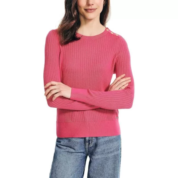 Nautica Womens Sustainably Crafted RibKnit Crewneck SweaterLotus