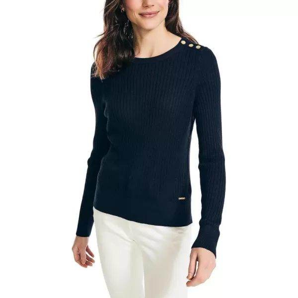 Nautica Womens Sustainably Crafted RibKnit Crewneck SweaterNavy Seas