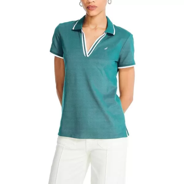 Nautica Womens Sustainably Crafted SplitNeck Ocean PoloBay Berry Green