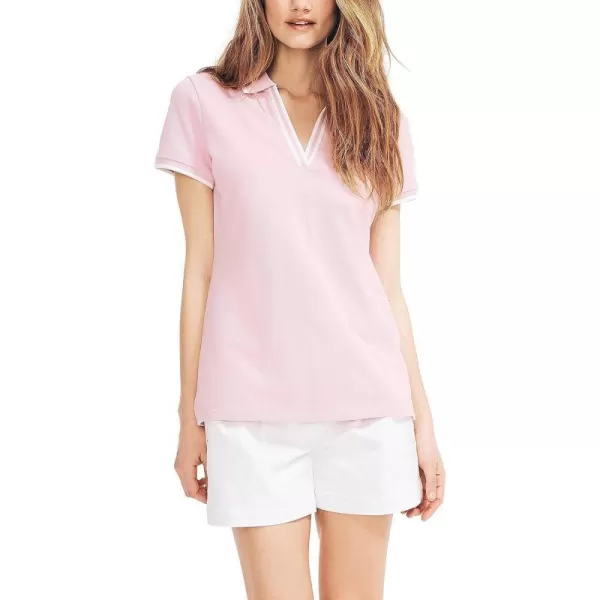 Nautica Womens Sustainably Crafted SplitNeck Ocean PoloLilac Rose