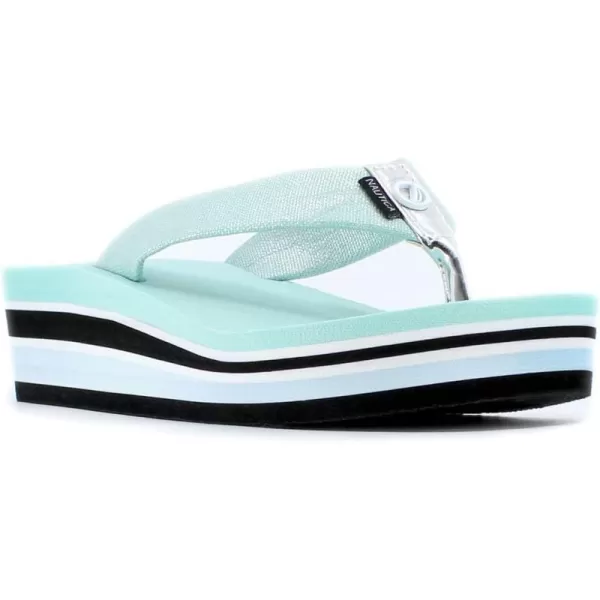 Nautica Womens Tedori Wedge Flip Flop High Fashion Beach Sandal Thong Style SlideAquakarsny