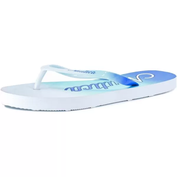 Nautica Womens Thong Strap Sandal FlipFlop Boat SlideBlue Green Whitehatcher