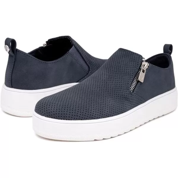 Nautica Womens Zipper SlipOn Oxford Sneakers LowTop Fashion Sneakers for Casual WalkingNavy