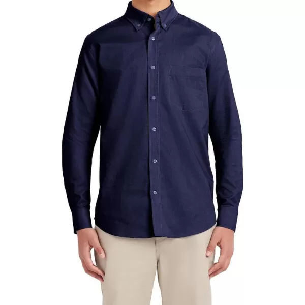 Nautica Young Mens School Uniform Long Sleeve Performance Oxford ButtonDown ShirtNavy