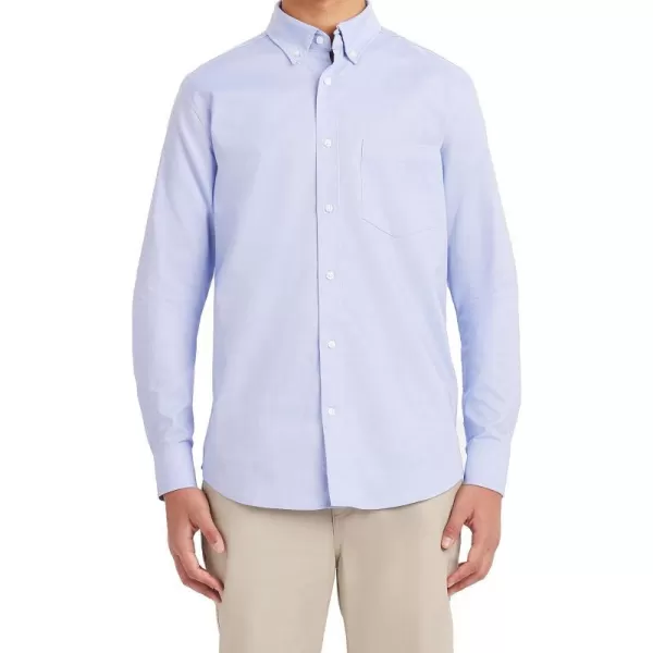 Nautica Young Mens School Uniform Long Sleeve Performance Oxford ButtonDown ShirtOx Blue