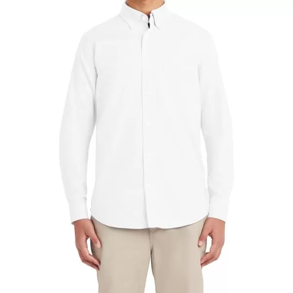 Nautica Young Mens School Uniform Long Sleeve Performance Oxford ButtonDown ShirtWhite