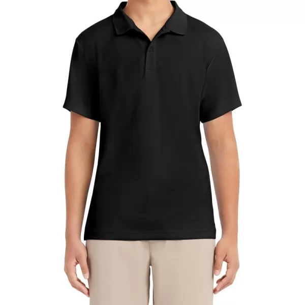 Nautica Young Mens Uniform Short Sleeve Performance PoloBlack