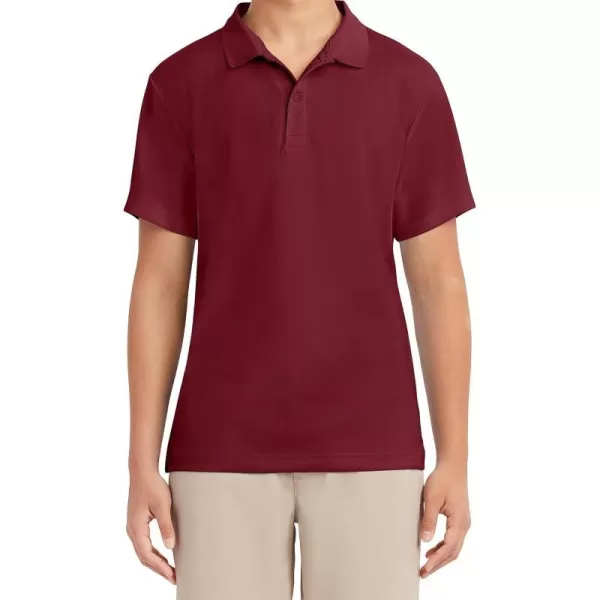 Nautica Young Mens Uniform Short Sleeve Performance PoloBurgundy