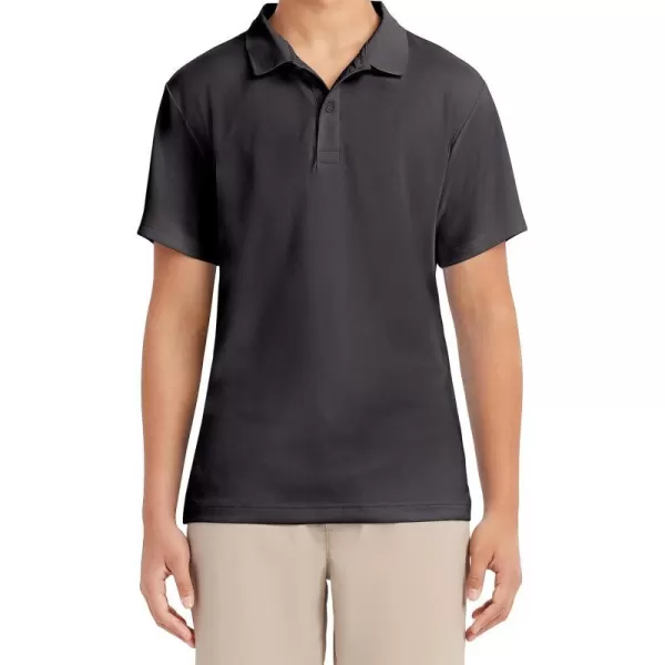 Nautica Young Mens Uniform Short Sleeve Performance PoloCharcoal