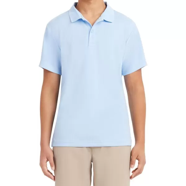 Nautica Young Mens Uniform Short Sleeve Performance PoloLight Blue