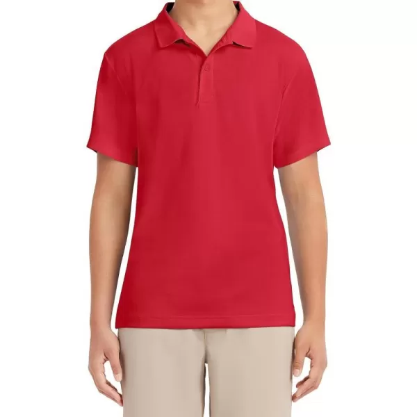 Nautica Young Mens Uniform Short Sleeve Performance PoloRed