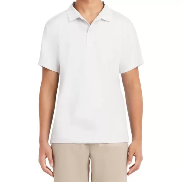 Nautica Young Mens Uniform Short Sleeve Performance PoloWhite