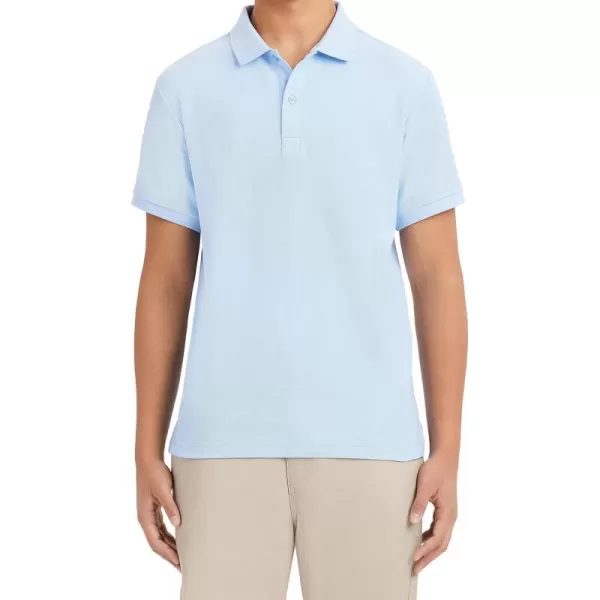 Nautica Young Mens Uniform Short Sleeve Stretch Pique PoloLight Blue