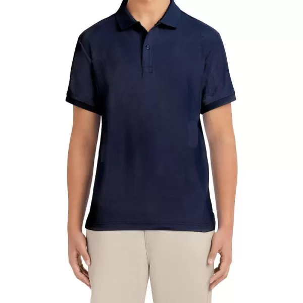 Nautica Young Mens Uniform Short Sleeve Stretch Pique PoloNavy