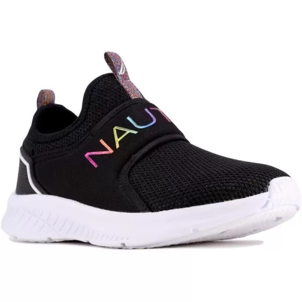 Nautica Youth Girls SlipOn Athletic Sneakers  Stylish Running and Tennis Shoes for Little and Big KidsBlack Glitter Mesh