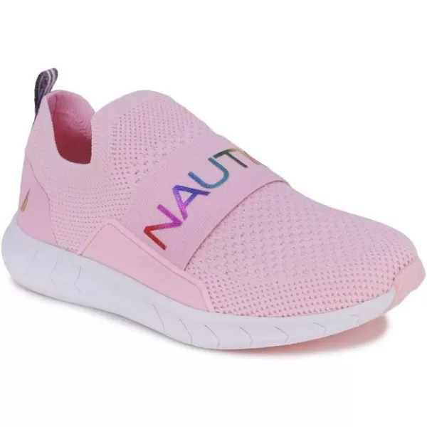 Nautica Youth Girls SlipOn Athletic Sneakers  Stylish Running and Tennis Shoes for Little and Big KidsPink Rainbow Metallic