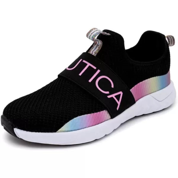 Nautica Youth Girls SlipOn Athletic Sneakers  Stylish Running and Tennis Shoes for Little and Big KidsTuvablack Rainbow