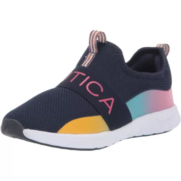 Nautica Youth Girls SlipOn Athletic Sneakers  Stylish Running and Tennis Shoes for Little and Big KidsTuvanavy Rainbow