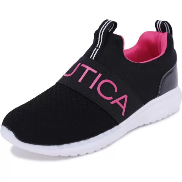 Nautica Youth Girls SlipOn Athletic Sneakers  Stylish Running and Tennis Shoes for Little and Big KidsWaffleblackPink