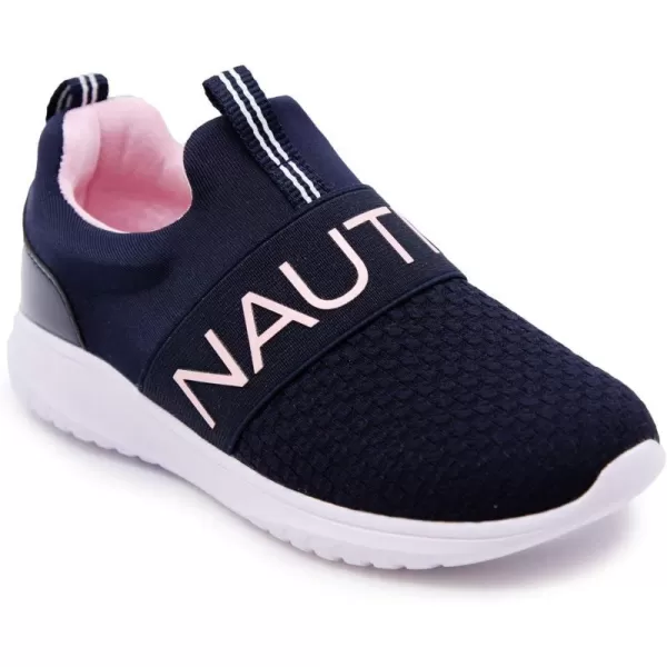 Nautica Youth Girls SlipOn Athletic Sneakers  Stylish Running and Tennis Shoes for Little and Big KidsWafflenavyPink