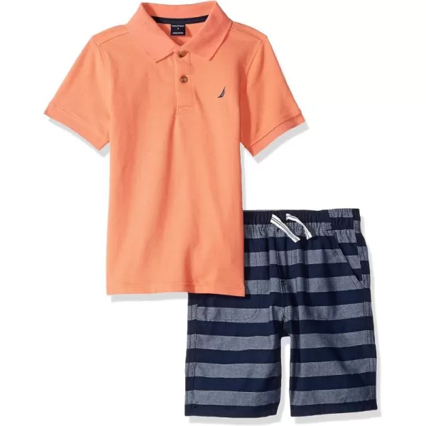 Nautica boys 2 Pieces Polo Shorts SetSalmonBlue