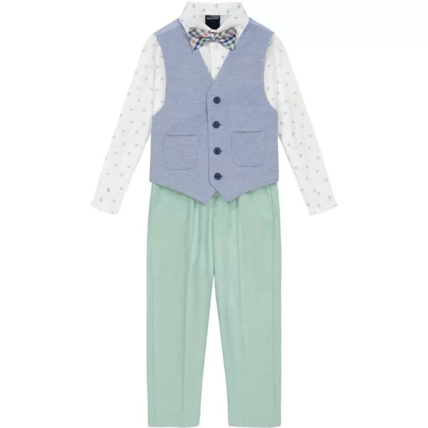 Nautica boys 4piece Vest Set With Dress Shirt Tie Vest and PantsAcademy Blue