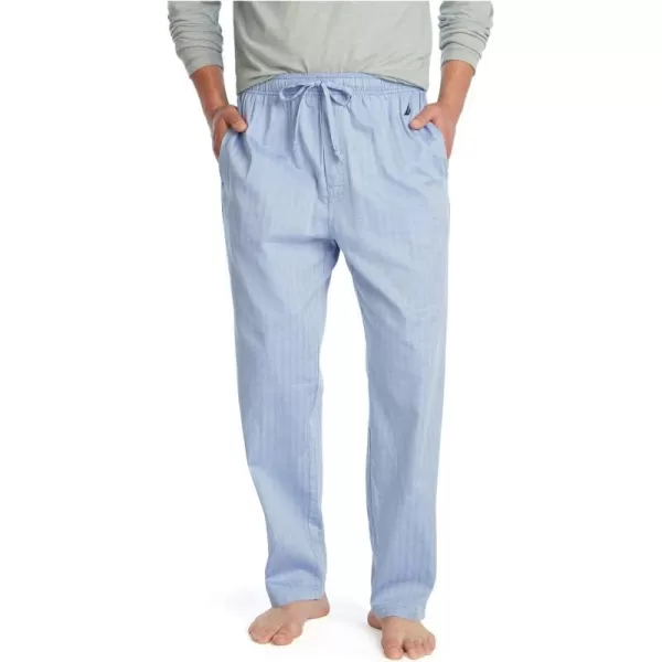 Nautica mens Soft Woven 100 Cotton Elastic Waistband Sleep Pajama PantBlue Bone