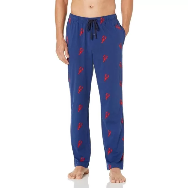 Nautica mens Soft Woven 100 Cotton Elastic Waistband Sleep Pajama PantBlue Lobster