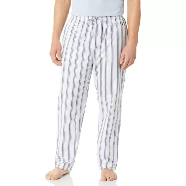 Nautica mens Soft Woven 100 Cotton Elastic Waistband Sleep Pajama PantBright White