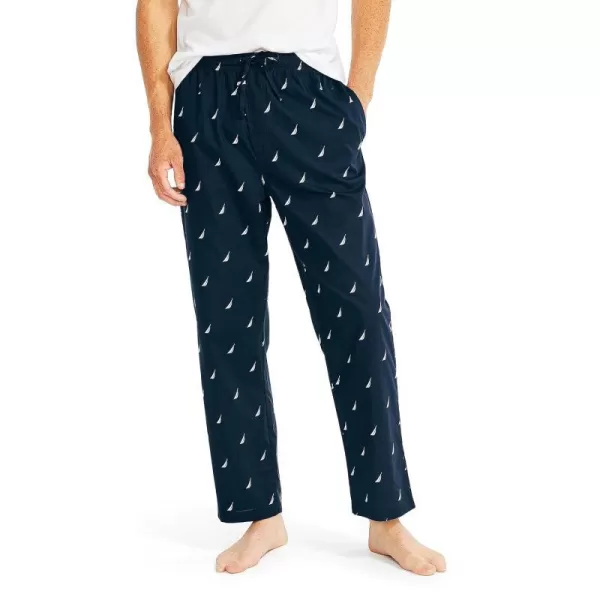 Nautica mens Soft Woven 100 Cotton Elastic Waistband Sleep Pajama PantMaritime Navy