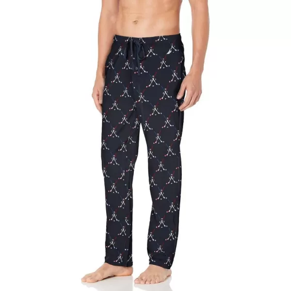 Nautica mens Soft Woven 100 Cotton Elastic Waistband Sleep Pajama PantNavy