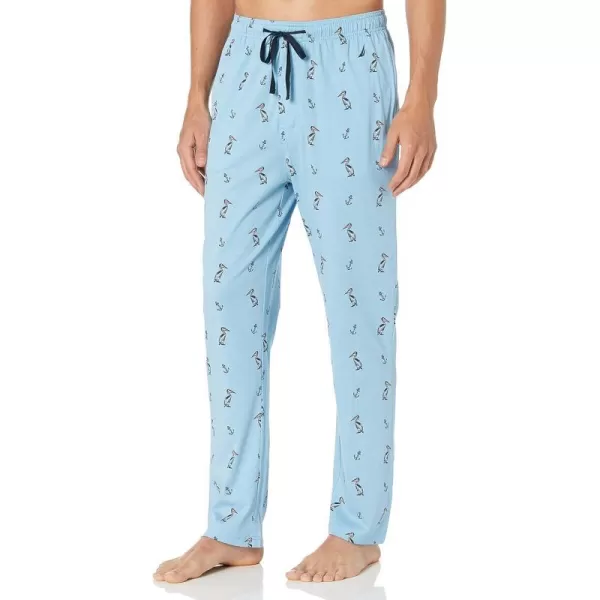 Nautica mens Soft Woven 100 Cotton Elastic Waistband Sleep Pajama PantPorthole Blue