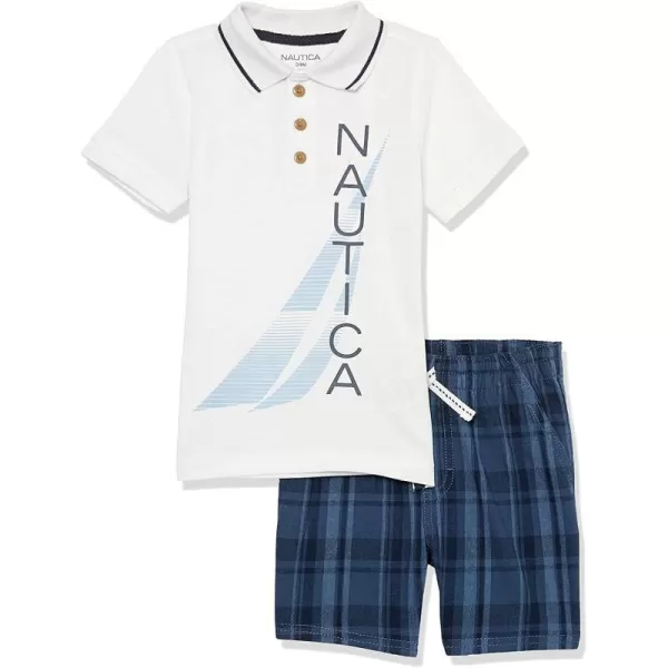 boys 2 Pieces Polo Short SetBright White