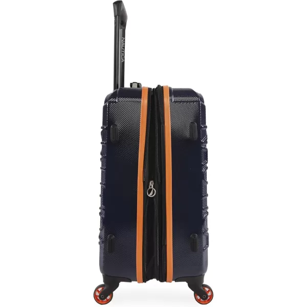 NAUTICA Birch Hardside Spinner Luggage NavyOrange CarryOn 21InchNavyOrange