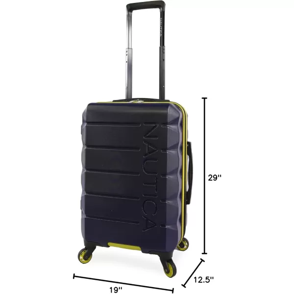 NAUTICA Lightview 3pc Hardside Luggage Set NavyYellow