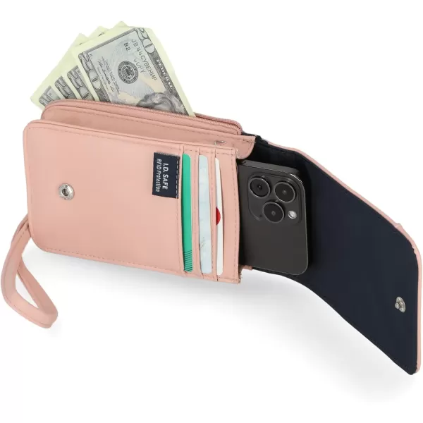 Nautica Catalina RFID Womens Crossbody Bag Vegan Leather Compact Cell Phone Shoulder Travel Purse HolderBlush