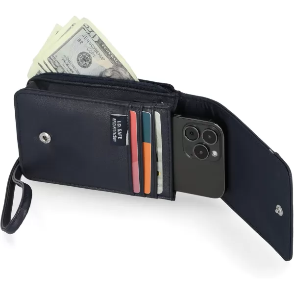 Nautica Catalina RFID Womens Crossbody Bag Vegan Leather Compact Cell Phone Shoulder Travel Purse HolderRibbon Stripe