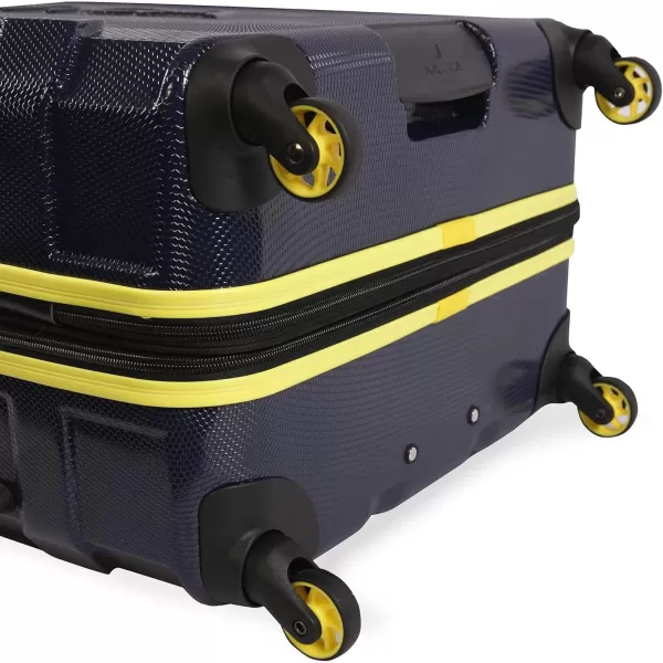 Nautica Maker Hardside Spinner Luggage lightweight NavyYellow CarryOn 21InchNavyYellow