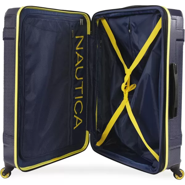 Nautica Maker Hardside Spinner Luggage lightweight NavyYellow CarryOn 21InchNavyYellow