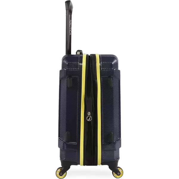 Nautica Maker Hardside Spinner Luggage lightweight NavyYellow CarryOn 21InchNavyYellow