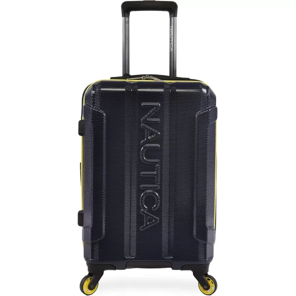 Nautica Maker Hardside Spinner Luggage lightweight NavyYellow CarryOn 21InchNavyYellow