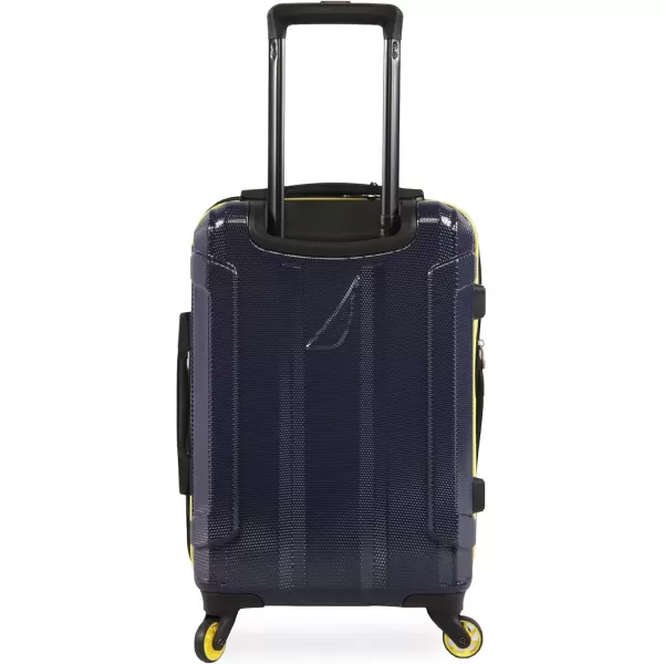 Nautica Maker Hardside Spinner Luggage lightweight NavyYellow CarryOn 21InchNavyYellow