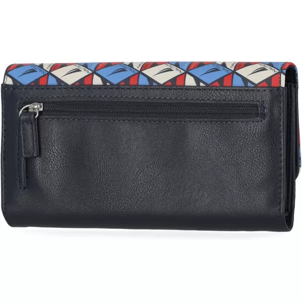 Nautica Money Manager RFID Slim and Small Wallet for Women  Credit Card Holder with Coin Purse and Zipper Wallet Womens Clutch OrganizerAmericana II