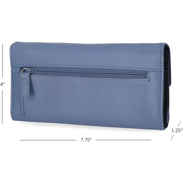 Nautica Money Manager RFID Slim and Small Wallet for Women  Credit Card Holder with Coin Purse and Zipper Wallet Womens Clutch OrganizerMarine