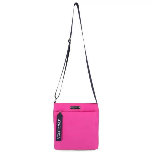 Nautica Womens Diver Nylon Small Womens Crossbody Bag Purse with Adjustable Shoulder StrapHot Pink