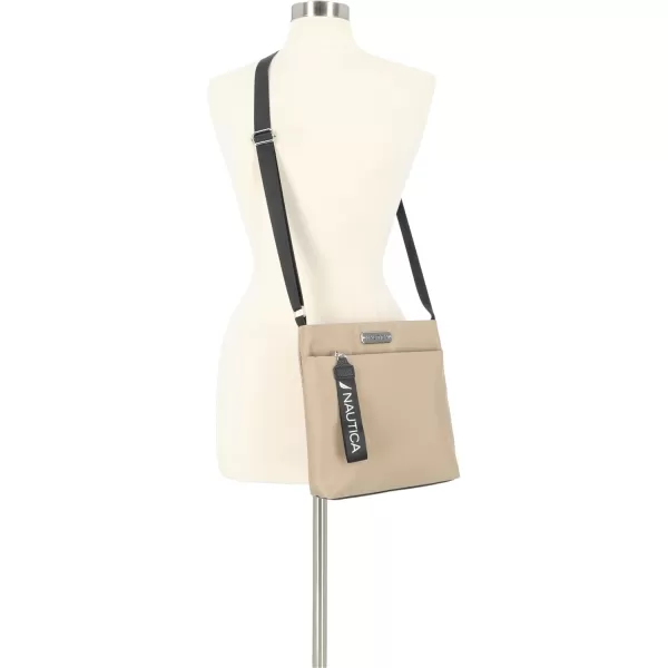 Nautica Womens Diver Nylon Small Womens Crossbody Bag Purse with Adjustable Shoulder StrapKhaki
