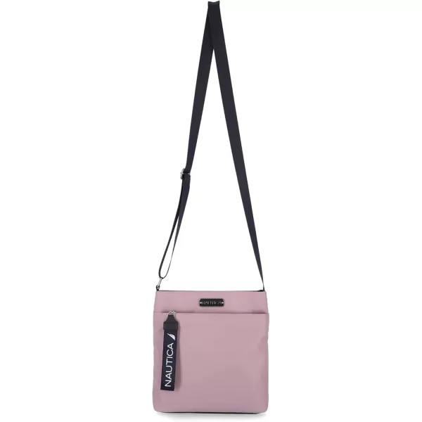 Nautica Womens Diver Nylon Small Womens Crossbody Bag Purse with Adjustable Shoulder StrapLilac Rose