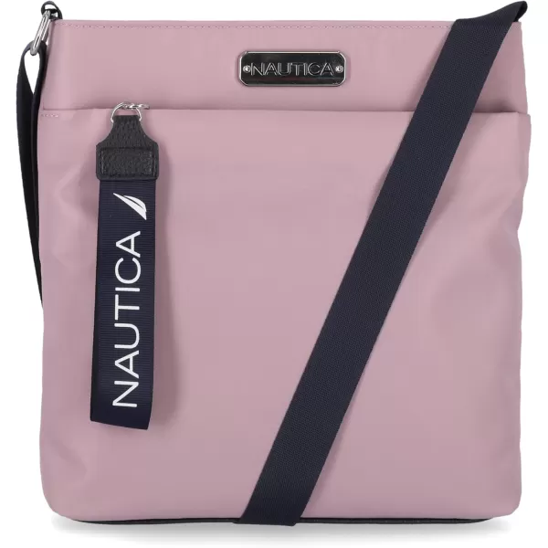 Nautica Womens Diver Nylon Small Womens Crossbody Bag Purse with Adjustable Shoulder StrapLilac Rose